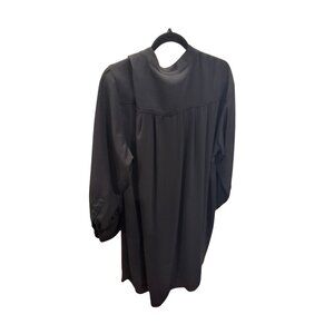H&M Black Draped Tunic Blouse XL Minimalist Long Sleeve Top